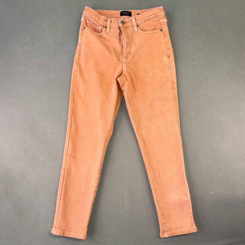 Banana Republic Premium Denim High Rise Slim Jeans Peach Orange Size 28